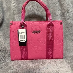Ed Hardy Pink Mini Tote Bag | Embossed Logo | NWT